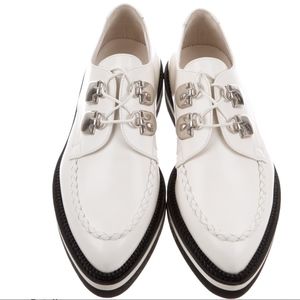 Alexander Mcqueen Creeper Pointed-Toe lace Oxfords